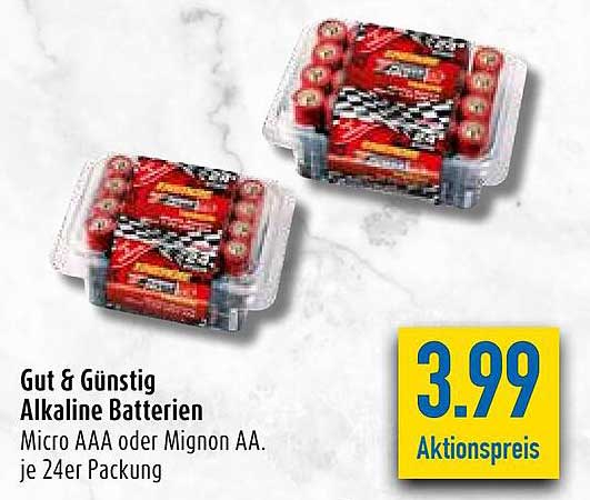 Diska Gut & Günstig Alkaline Batterien Micro Aaa Oder Mignon Aa