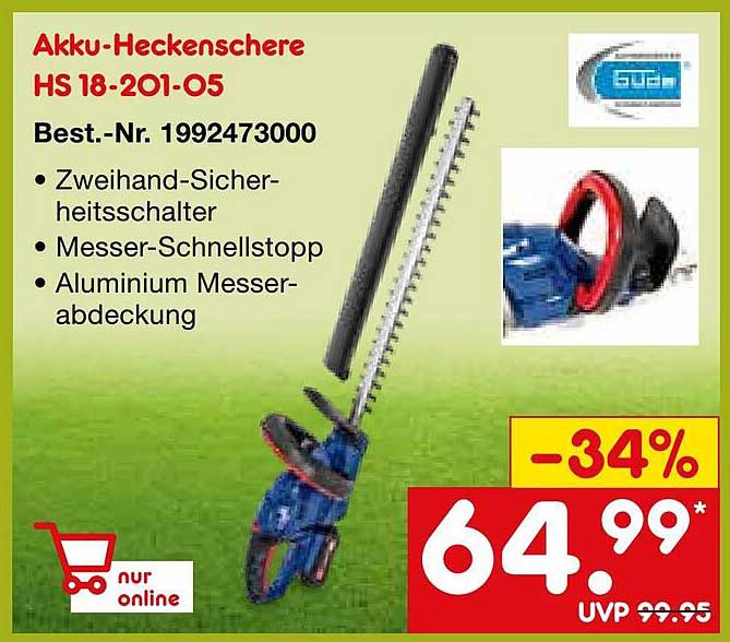 Netto Marken-Discount Güde Akku-heckenschere Hs 18-201-05
