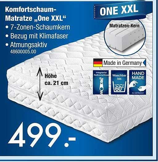 Franz Knuffmann Komfortschaum-matratze „one XXL“