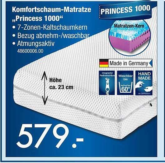 Franz Knuffmann Komfortschaum-matratze „princess 1000“