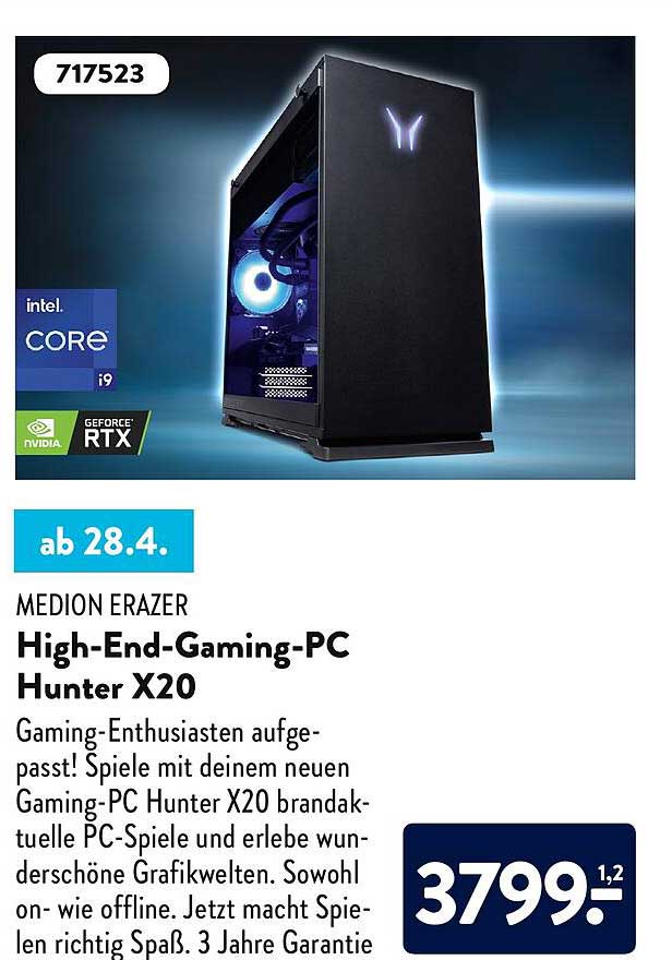 Medion Erazer Highendgamingpc Hunter X20 Angebot bei ALDI Nord