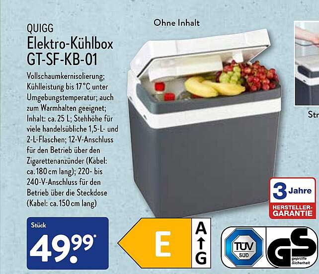 Quigg Elektro-kühlbox GT-SF-KB-01 Angebot bei ALDI Nord