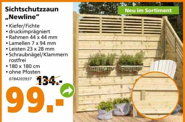 Sichtschutzzaun „newline“ Angebot bei Globus Baumarkt