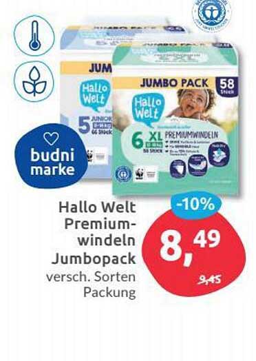 Budni Hallo Welt Premium Windeln Jumbopack