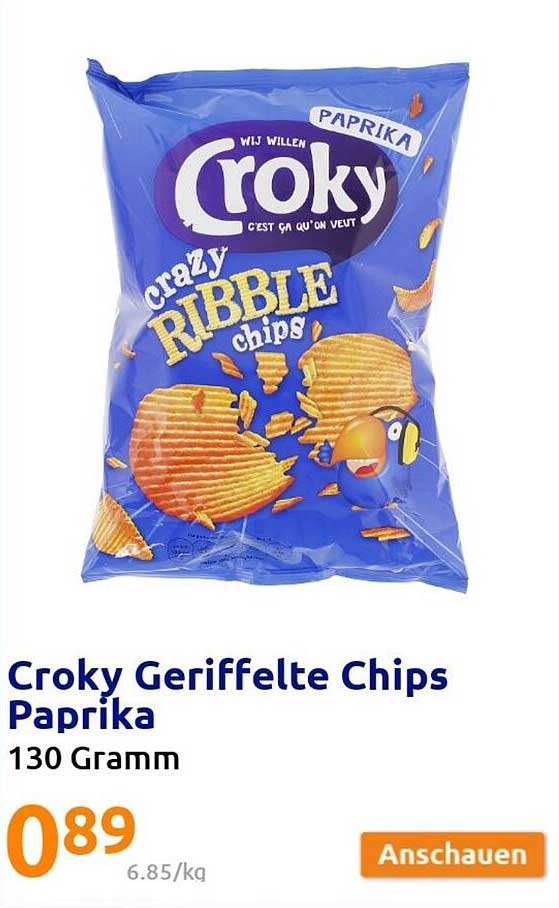 Croky Geriffelte Chips Paprika Angebot bei Action