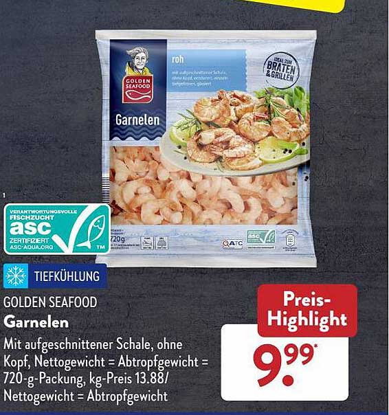 Golden Seafood Garnelen Angebot bei ALDI sud