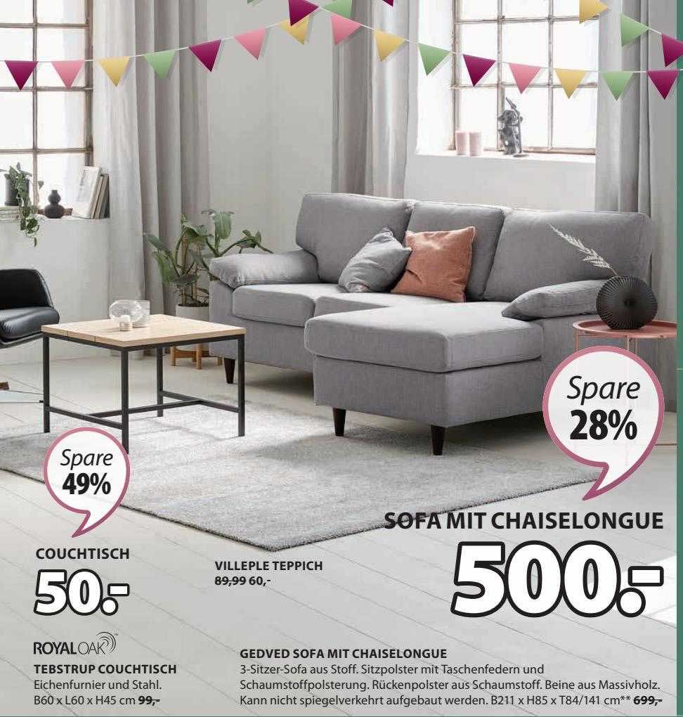 Tebstrup Couchtisch, Gedved Sofa Mit Chaiselongue Angebot bei Jysk