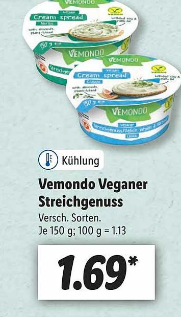 Vemondo Veganer Streichgenuss Angebot bei Lidl