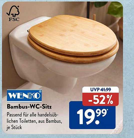 Wenko SÜD ALDI bei Angebot Bambus-wc-sitz