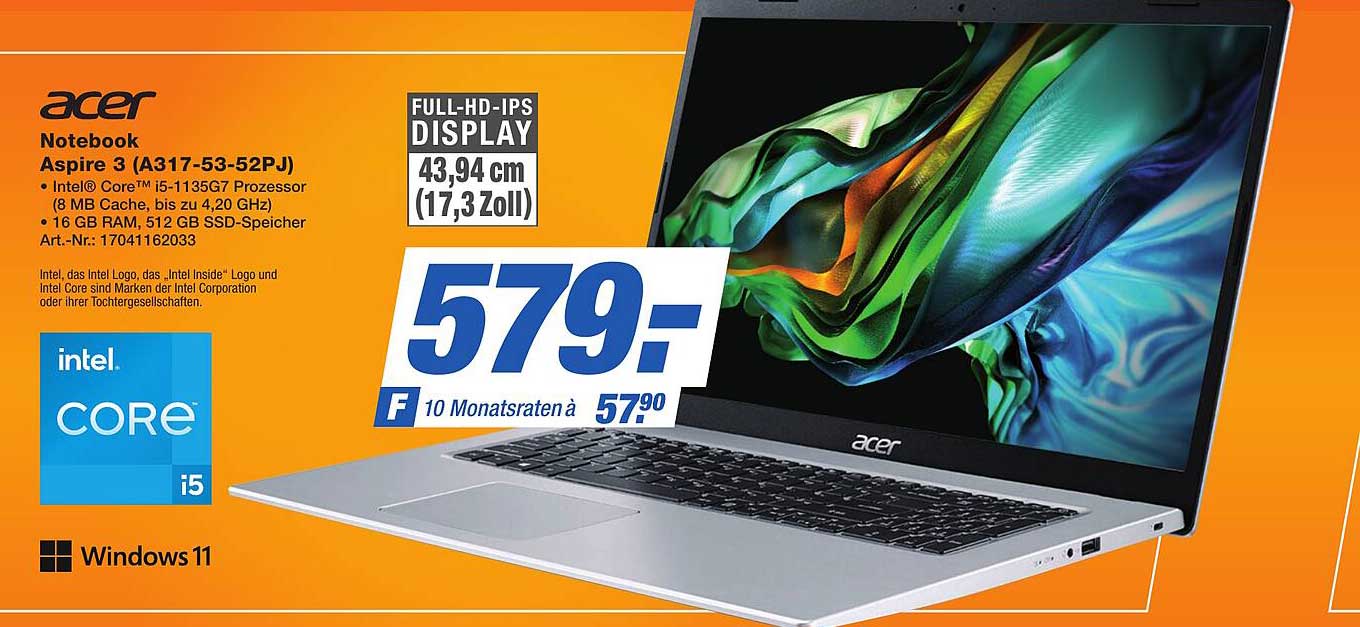 Acer Notebook Aspire 3 (a317-53-52pj) Angebot bei Expert Technomarkt ...