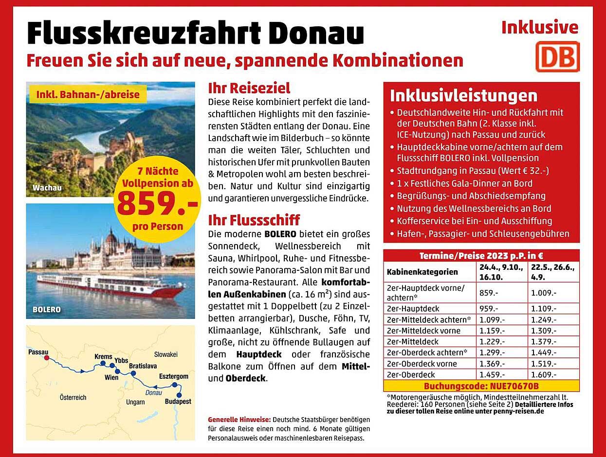 Penny Reisen Flusskreuzfahrt Donau