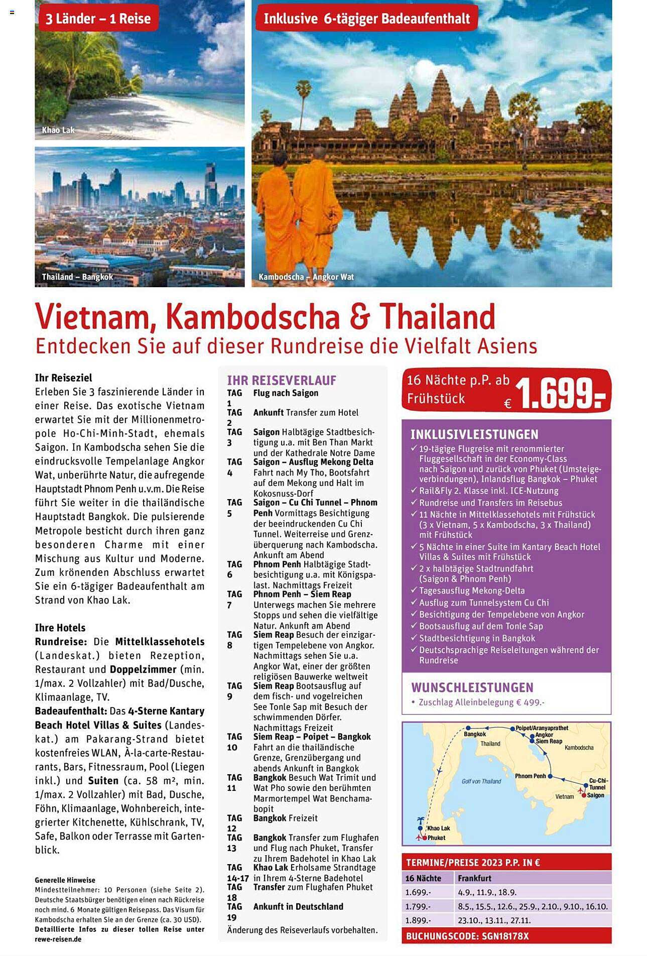 REWE Reisen Vietnam, Kambodscha & Thailand