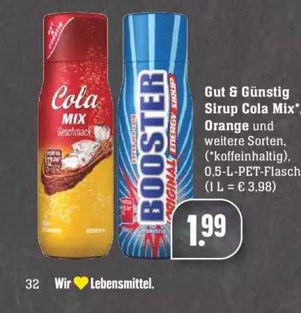 Gut & Günstig Sirup Cola Mix Orange Angebot bei EDEKA 
