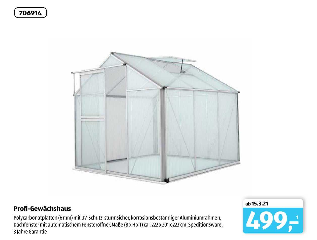 Profi Gewächshaus Angebot bei ALDI SÜD 1Prospekte.de