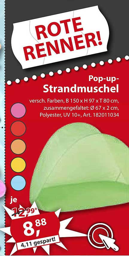 Sonderpreis Baumarkt Pop-up-strandmuschel