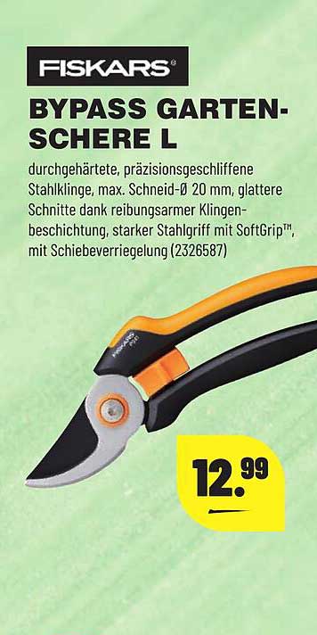 Fiskars Bypass Gartenschere L Angebot bei Leitermann Baumarkt