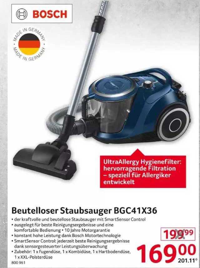 Selgros Bosch Beutelloser Staubsauger Bgc41x36