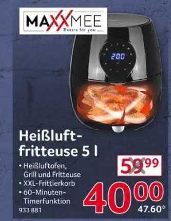 Selgros Maxxmee Heißluft Fritteuse 5 L