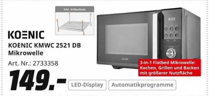 Koenic Kmwc 2521 Db Mikrowelle 25l Koenic Kmwc 2521 Db Mikrowelle Angebot bei MediaMarkt - 1Prospekte.de