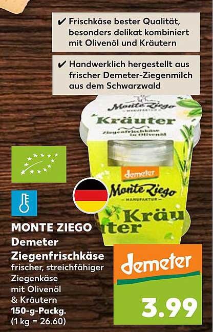 Monte Ziego Demeter Ziegenfrischkäse Angebot bei Kaufland