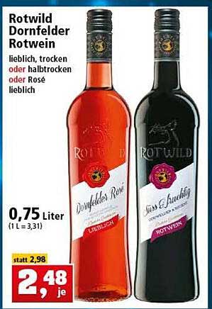 Rotwild Dornfelder Rotwein Angebot bei Thomas Philipps | Rotweine