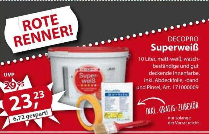 Decopro Superweiß Angebot bei Sonderpreis Baumarkt 1Prospekte.de