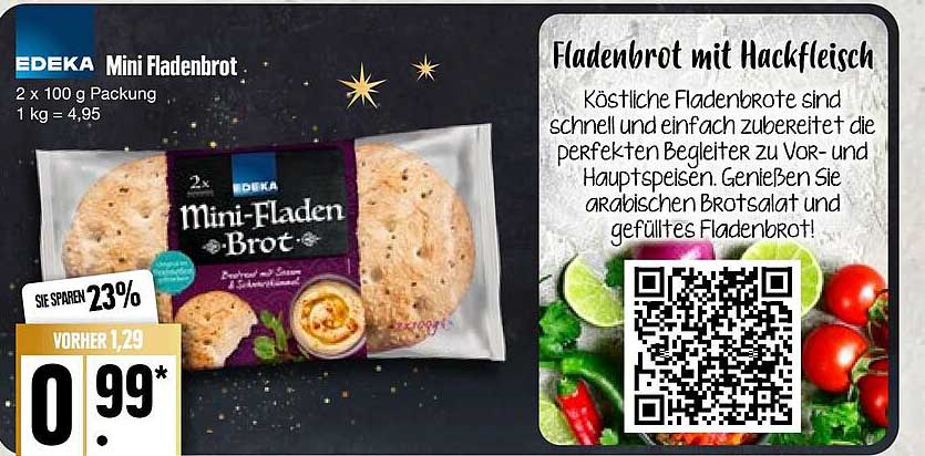 Edeka Mini Fladenbrot Angebot bei E Center - 1Prospekte.de
