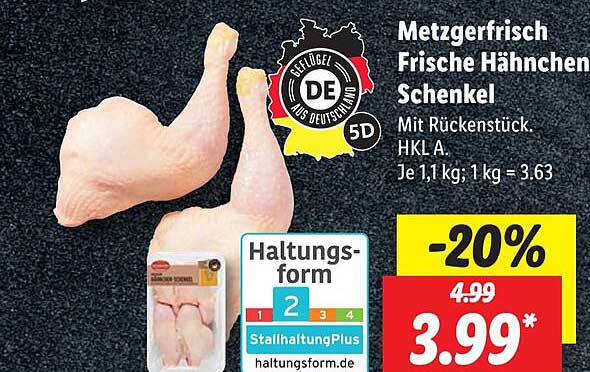 Metzgerfrisch Frische Hähnchen-schenkel Angebot bei Lidl