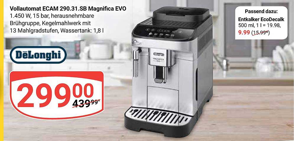 Vollautomat Ecam Sb Magnifica Evo Delonghi Angebot Bei Globus Prospekte De