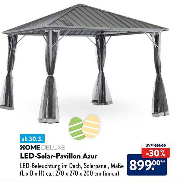 Home Deluxe Ledsolarpavillon Azur Angebot bei ALDI SÜD 1Prospekte.de