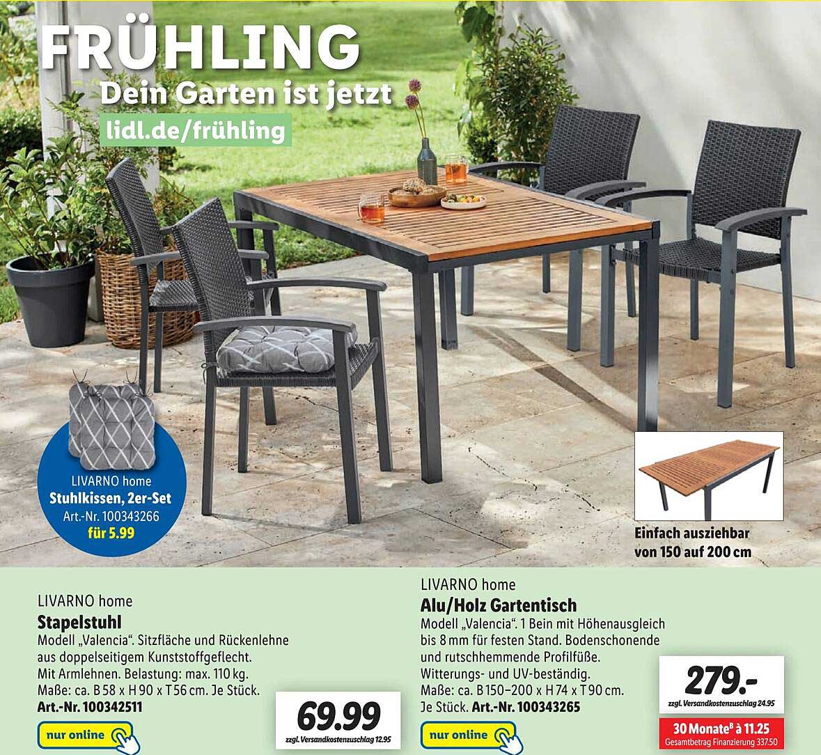 Livarno Home Stapelstuhl Oder Aluholz Gartentisch Angebot bei Lidl