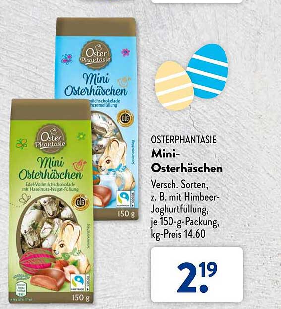 Osterphantasie Miniosterhäschen Angebot bei ALDI SÜD 1Prospekte.de