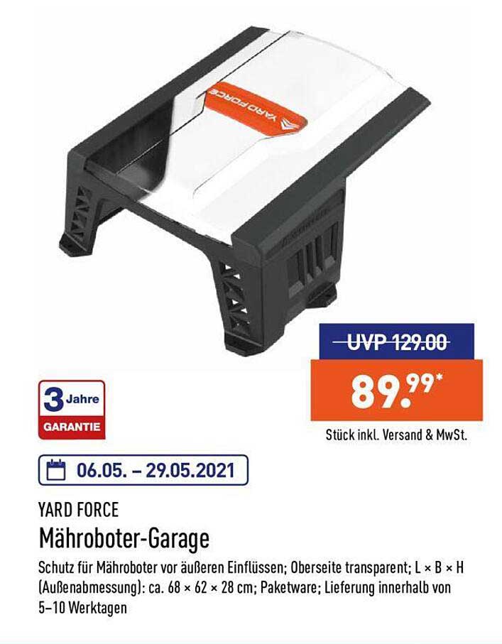 Yard Force Mährobotergarage Angebot bei ALDI Nord