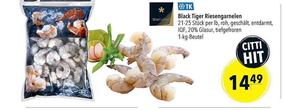 Black Tiger Riesengarnelen Angebot bei CITTI Markt