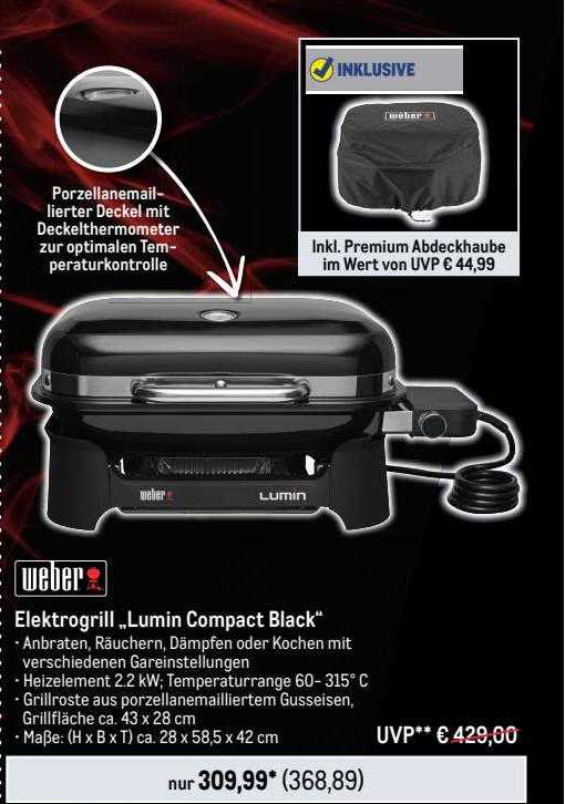Weber Elektrogrill „lumin Compact Black“ Angebot bei METRO