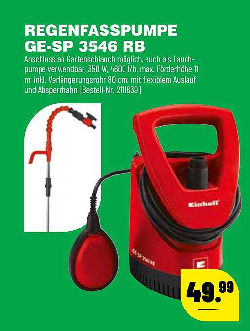 Regenfasspumpe Ge-sp 3546 Rb Angebot bei Leitermann Baumarkt 