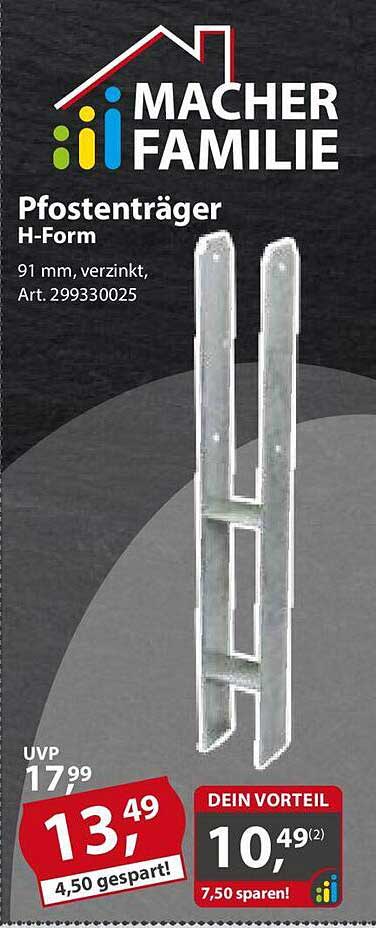 Pfostenträger Hform Angebot bei Sonderpreis Baumarkt