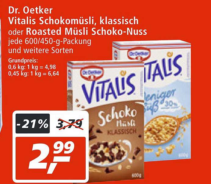 Dr Oetker Vitalis Schokom sli Klassisch Oder Roasted M sli Schoko nuss Dr Oetker Vitalis Schokom sli Klassisch Oder Roasted M sli Schoko nuss