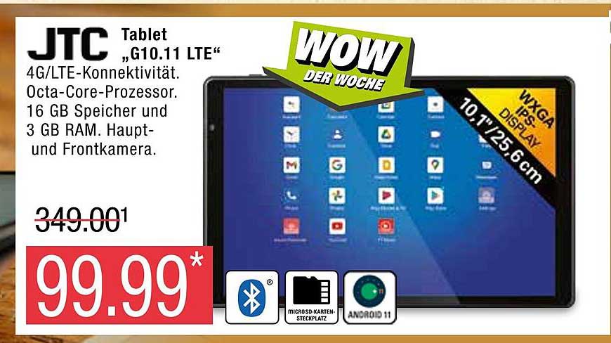 Jtc Tablet „g10.11 Lte“ Angebot bei Marktkauf