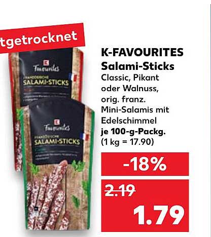 Kaufland K-favourites Salami Sticks