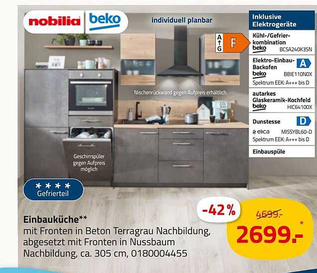 Nobilia Einbauküche Angebot bei ROLLER 1Prospekte.de