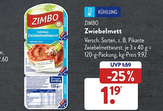 Zimbo Zwiebelmett Angebot bei ALDI SÜD - 1Prospekte.de