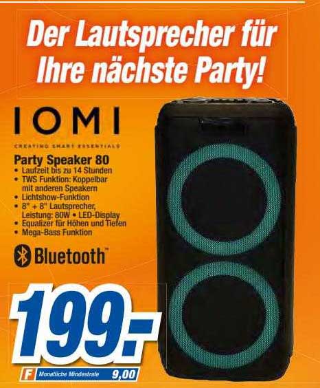 Iomi Party Speaker 80 Angebot bei Expert Techno Land - 1Prospekte.de