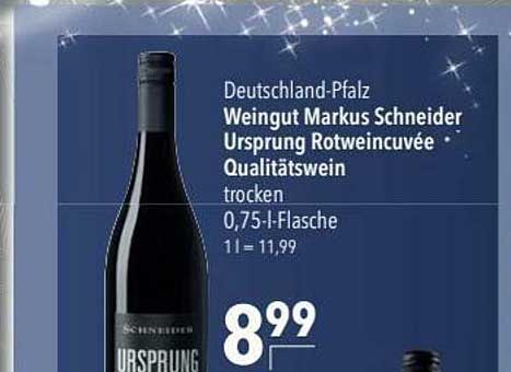 Deutschland-pfalz Weingut Markus Schneider Ursprung Rotweicuvée Qualitätswein Angebot bei CITTI ...