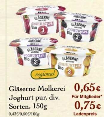 Gl Serne Molkerei Joghurt Pur Angebot Bei Lpg Biomarkt