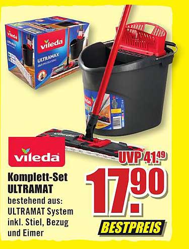 Vileda Komplettset Ultramat Angebot bei B1 Discount Baumarkt
