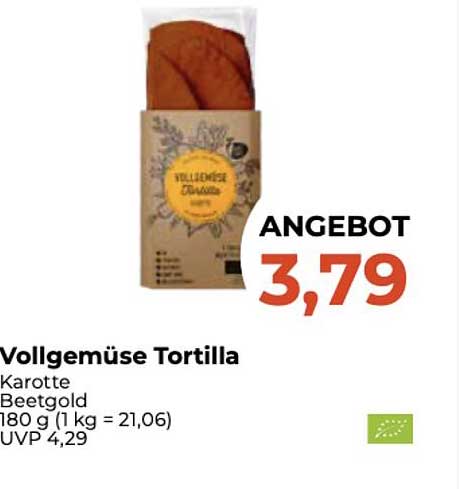 Pro Biomarkt Vollgemüse Tortilla Karotte Beetgold