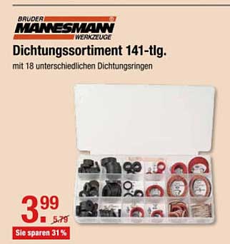 Mannesmann Dichtungssortiment 141-tlg Angebot bei V-Markt 