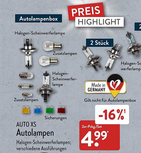 AUTO XS® Premium Auto- Ersatzlampen