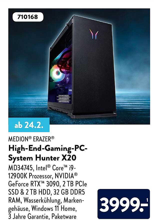 Medion Erazer Highendgamingpcsystem Hunter X20 Angebot bei ALDI